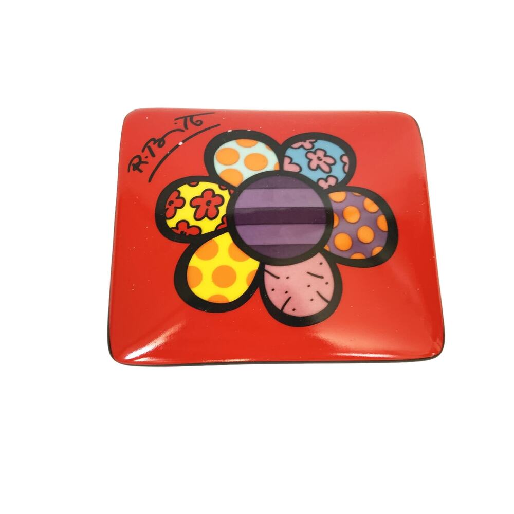 Vista Portugal Flower Porcelain Box by Romero Britto